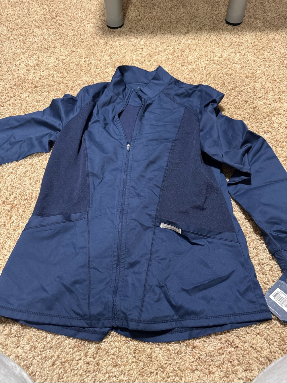 Cherokee Navy Workwear long sleeve scrub jacket